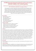 FIN380 Financial Management Final Exam Practice Test 2026 &vert; 250&plus; Verified Questions & Rationales