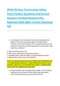 Compilation Bundle for OSHA 30-Hour Construction Safety Practice Examinations Questions And Correct Answers &lpar;Verified Answers&rpar; Plus Rationales 2026 Q&A &vert; Instant Download Pdf