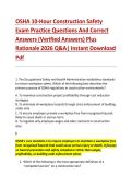 Compilation Bundle for OSHA 10-Hour Construction Safety Practice Exams Questions And Correct Answers &lpar;Verified Answers&rpar; Plus Rationales 2026 Q&A &vert; Instant Download Pdf