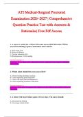ATI Medical-Surgical Proctored &NewLine;Examination 2026&ndash;2027 &vert; Comprehensive &NewLine;Question Practice Test with Answers & &NewLine;Rationales&vert; Free Pdf Access
