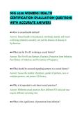 NSG 6330 WOMENS HEALTH&NewLine;CERTIFICATION EVALUATION QUESTIONS&NewLine;WITH ACCURATE ANSWERS
