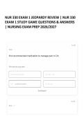 NUR 330 EXAM 1 JEOPARDY REVIEW &vert; NUR 330 EXAM 1 STUDY GAME QUESTIONS & ANSWERS &vert; NURSING EXAM PREP 2026&sol;2027