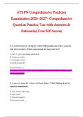 ATI PN Comprehensive Predictor &NewLine;Examination 2026&ndash;2027 &vert; Comprehensive &NewLine;Question Practice Test with Answers & &NewLine;Rationales&vert; Free Pdf Access