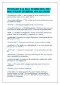 FTCE Health K-12 Exam REVIEW 2026&sol;2027&NewLine;MOST RECENT QUESTIONS AND SOLUTIONS