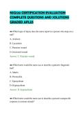 NSG120 CERTIFICATION EVALUATION&NewLine;COMPLETE QUESTIONS AND SOLUTIONS&NewLine;GRADED APLUS&NewLine;