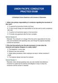Union Pacific Conductor Practice Exam Questions and Correct Answers &vert; Complete Exam Material