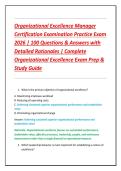 Organizational Excellence Manager Certification Examination Practice Exam 2026 &vert; 100 Questions & Answers with Detailed Rationales &vert; Complete Organizational Excellence Exam Prep & Study Guide