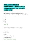 SOCIAL MEDIA MARKETING&NewLine;COMPREHENSIVE EXAMINATION TEST&NewLine;VERIFIED QUESTIONS AND SOLUTIONS&NewLine;GRADED APLUS&NewLine;
