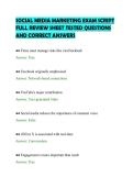 SOCIAL MEDIA MARKETING EXAM SCRIPT&NewLine;FULL REVIEW SHEET TESTED QUESTIONS&NewLine;AND CORRECT ANSWERS&NewLine;