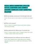 SOCIAL MEDIA MARKETING UPDATED&NewLine;ACTUAL QUESTIONS AND CORRECT&NewLine;ANSWERS COMPLETE STUDY GUIDE FULL&NewLine;SOLUTION&NewLine;