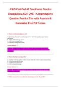 AWS Certified AI Practitioner Practice &NewLine;Examination 2026&ndash;2027 &vert; Comprehensive &NewLine;Question Practice Test with Answers & &NewLine;Rationales&vert; Free Pdf Access