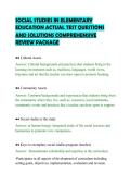 SOCIAL STUDIES IN ELEMENTARY&NewLine;EDUCATION ACTUAL TEST QUESTIONS&NewLine;AND SOLUTIONS COMPREHENSIVE&NewLine;REVIEW PACKAGE