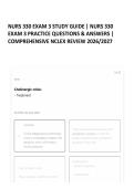 NURS 330 EXAM 3 STUDY GUIDE &vert; NURS 330 EXAM 3 PRACTICE QUESTIONS & ANSWERS &vert; COMPREHENSIVE NCLEX REVIEW 2026&sol;2027