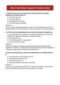 Ohio Food Safety Inspector Practice Exam &vert; Questions and Correct Answers