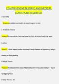 COMPREHENSIVE NURSING AND MEDICAL CONDITIONS REVIEW SET &vert; QUESTIONS & ANSWERS &vert; COMPREHENSIVE NURSING STUDY GUIDE
