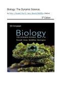Test Bank - Biology&colon; The Dynamic Science&comma; 5th Edition &lpar;Russell&comma; 2021&rpar;&comma; Chapter 1-56 Fully Covered 2026&sol;2027
