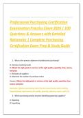 Professional Purchasing Certification Examination Practice Exam 2026 &vert; 100 Questions & Answers with Detailed Rationales &vert; Complete Purchasing Certification Exam Prep & Study Guide