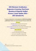 SOS Mechanic Certification- Suspension & steering &vert; Real Exam Questions & Expertly Verified Answers &vert; Latest Update 2026 &ndash; 2027 &lpar;Graded A&plus;&rpar;&NewLine;