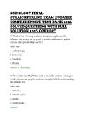 SOCIOLOGY FINAL&NewLine;STRAIGHTERLINE EXAM UPDATED&NewLine;COMPREHENSIVE TEST BANK 2026&NewLine;SOLVED QUESTIONS WITH FULL&NewLine;SOLUTION 100&percnt; CORRECT&NewLine;