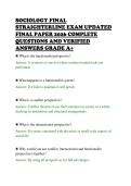 SOCIOLOGY FINAL&NewLine;STRAIGHTERLINE EXAM UPDATED&NewLine;FINAL PAPER 2026 COMPLETE&NewLine;QUESTIONS AND VERIFIED&NewLine;ANSWERS GRADE A&plus;