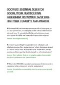 SOCW6101 ESSENTIAL SKILLS FOR&NewLine;SOCIAL WORK PRACTICE FINAL&NewLine;ASSESSMENT PREPARATION PAPER 2026&NewLine;HIGH YIELD CONCEPTS AND ANSWERS
