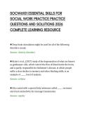 SOCW6101 ESSENTIAL SKILLS FOR&NewLine;SOCIAL WORK PRACTICE PRACTICE&NewLine;QUESTIONS AND SOLUTIONS 2026&NewLine;COMPLETE LEARNING RESOURCE
