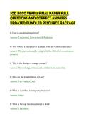 SOD RCCG YEAR 3 FINAL PAPER FULL&NewLine;QUESTIONS AND CORRECT ANSWERS&NewLine;UPDATED BUNDLED RESOURCE PACKAGE&NewLine;