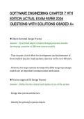 SOFTWARE ENGINEERING CHAPTER 7 9TH&NewLine;EDITION ACTUAL EXAM PAPER 2026&NewLine;QUESTIONS WITH SOLUTIONS GRADED A&plus;
