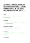 SOLID STATE ELECTRONIC DEVICES 7TH&NewLine;GLOBAL EDITION STREETMAN & BANERJEE&NewLine;COMPREHENSIVE EXAM 2026 SOLVED&NewLine;QUESTIONS AND ANSWERS GRADED A&plus;