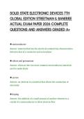 SOLID STATE ELECTRONIC DEVICES 7TH&NewLine;GLOBAL EDITION STREETMAN & BANERJEE&NewLine;ACTUAL EXAM PAPER 2026 COMPLETE&NewLine;QUESTIONS AND ANSWERS GRADED A&plus;
