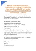 NSG 3280 Pathophysiology for Nurses I Comprehensive Review Exam Official Practice Exam Actual Exam 2026&sol;2027 with Detailed Rationales &vert; Complete Exam-Style Questions &vert; Pass Guaranteed &ndash; A&plus; Graded&NewLine;&NewLine;