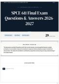 SPCE 611 Final Exam Questions & Answers 2026-2027