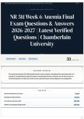 NR 511 Week 6 Anemia Final Exam Questions & Answers 2026-2027 &vert; Latest Verified Questions &vert; Chamberlain University