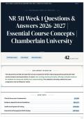 NR 511 Week 1 Questions & Answers 2026-2027 &vert; Essential Course Concepts &vert; Chamberlain University