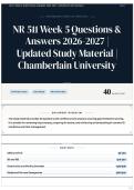 NR 511 Week 5 Questions & Answers 2026-2027 &vert; Updated Study Material &vert; Chamberlain University