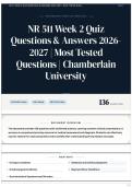 NR 511 Week 2 Quiz Questions & Answers 2026-2027 &vert; Most Tested Questions &vert; Chamberlain University