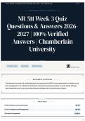 NR 511 Week 3 Quiz Questions & Answers 2026-2027 &vert; 100&percnt; Verified Answers &vert; Chamberlain University