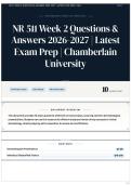 NR 511 Week 2 Questions & Answers 2026-2027 &vert; Latest Exam Prep &vert; Chamberlain University