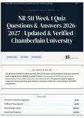 NR 511 Week 1 Quiz Questions & Answers 2026-2027 &vert; Updated & Verified &vert; Chamberlain University