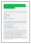 Nurse 242 Med Surge Review Exam 4&period; Latest 2026-2027&period; Questions & Correct Answers&period; Graded A