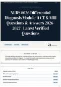 NURS 8026 Differential Diagnosis Module 11 CT & MRI Questions & Answers 2026&sol;2027 &vert; Latest Verified Questions