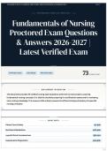 Fundamentals of Nursing Proctored Exam Questions & Answers 2026-2027 &vert; Latest Verified Exam