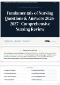 Fundamentals of Nursing Questions & Answers 2026-2027 &vert; Comprehensive Nursing Review
