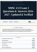 MMSC 433 Exam 3 Questions & Answers 2026-2027 &vert; Updated & Verified