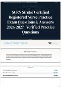 SCRN Stroke Certified Registered Nurse Practice Exam Questions & Answers 2026&sol;2027 &vert; Verified Practice Questions