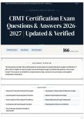 CBMT Certification Exam Questions & Answers 2026-2027 &vert; Updated & Verified