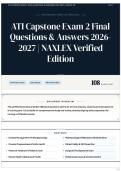 ATI Capstone Exam 2 Final Questions & Answers 2026-2027 &vert; NAXLEX Verified Edition