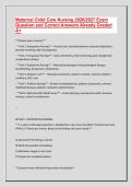 Maternal Child Care Nursing 2026&sol;2027 Exam&NewLine;Question and Correct Answers Already Graded&NewLine;A&plus;