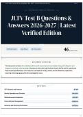 JLTV Test B Questions & Answers 2026&sol;2027 &vert; Latest Verified Edition