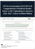 ATI Next Generation &lpar;NGN&rpar; RN Exit Comprehensive Predictor Retake Form A&comma; B & C Questions & Answers 2026-2027 &vert; Latest Verified Edition